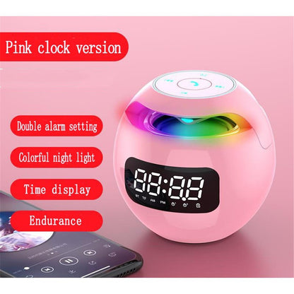 Mini Bluetooth-compatible Speaker Wireless Subwoofer Sound Box Alarm Clock HiFi TF Card MP3 Music Player FM Radio