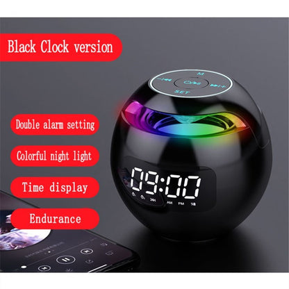 Mini Bluetooth-compatible Speaker Wireless Subwoofer Sound Box Alarm Clock HiFi TF Card MP3 Music Player FM Radio