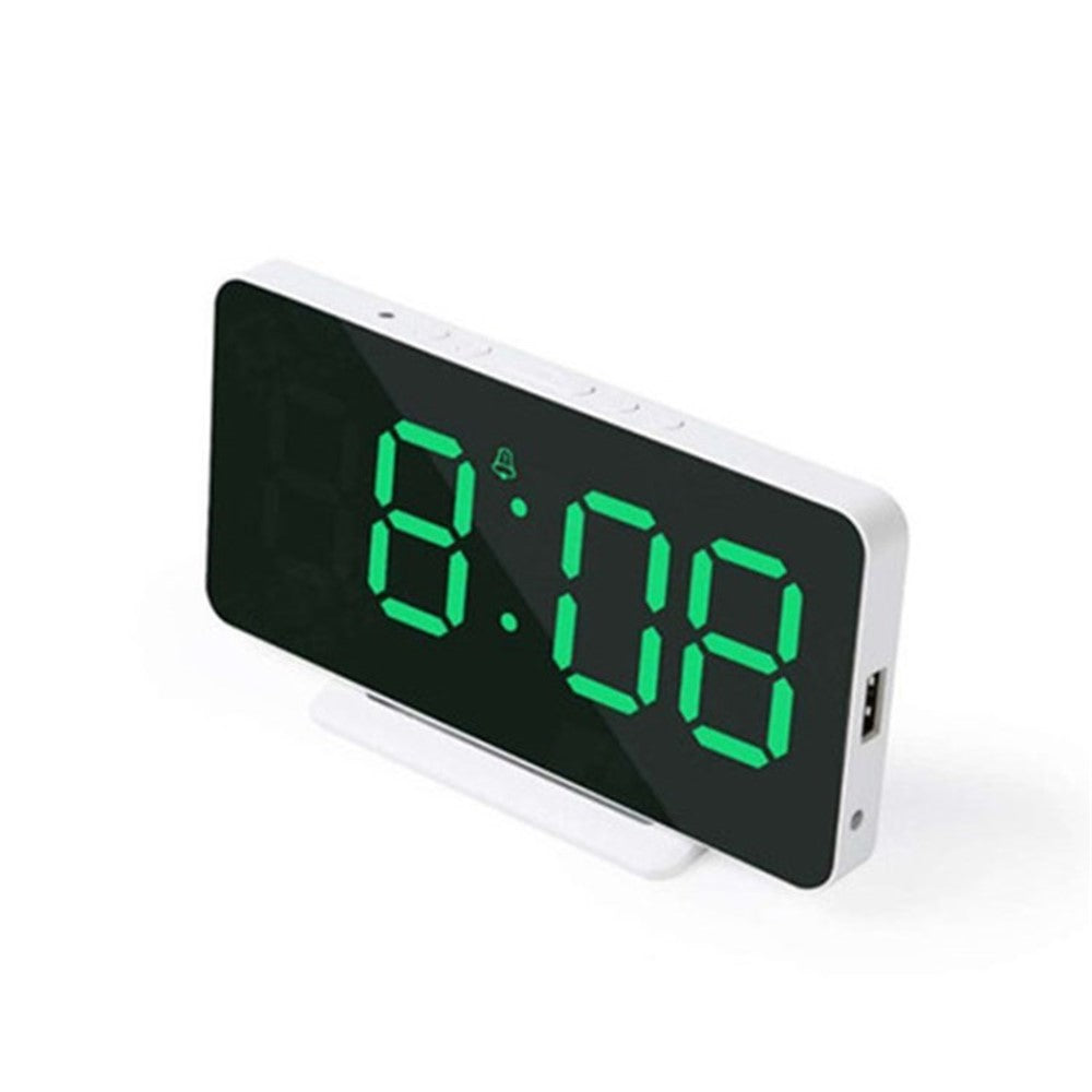 6.5-inch Digital Alarm Clock LED Time Display Snooze Function Temperature Detect Adjustable Brightness for Bedroom Home Office