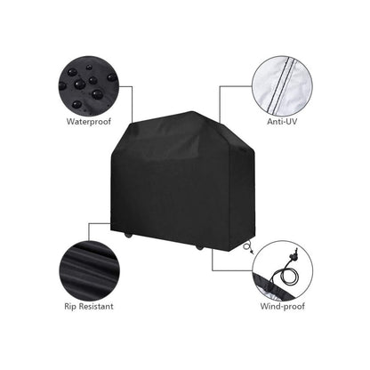 420D Oxford Fabric Waterproof BBQ Grill Cover UV Protection Outdoor Barbecue Grill Cover with Drawstring