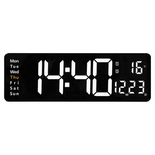 16inch Large Digital Display Wall Clock Remote Control LED Electronic Clocks with Alarms, Countdown Timer & Temp