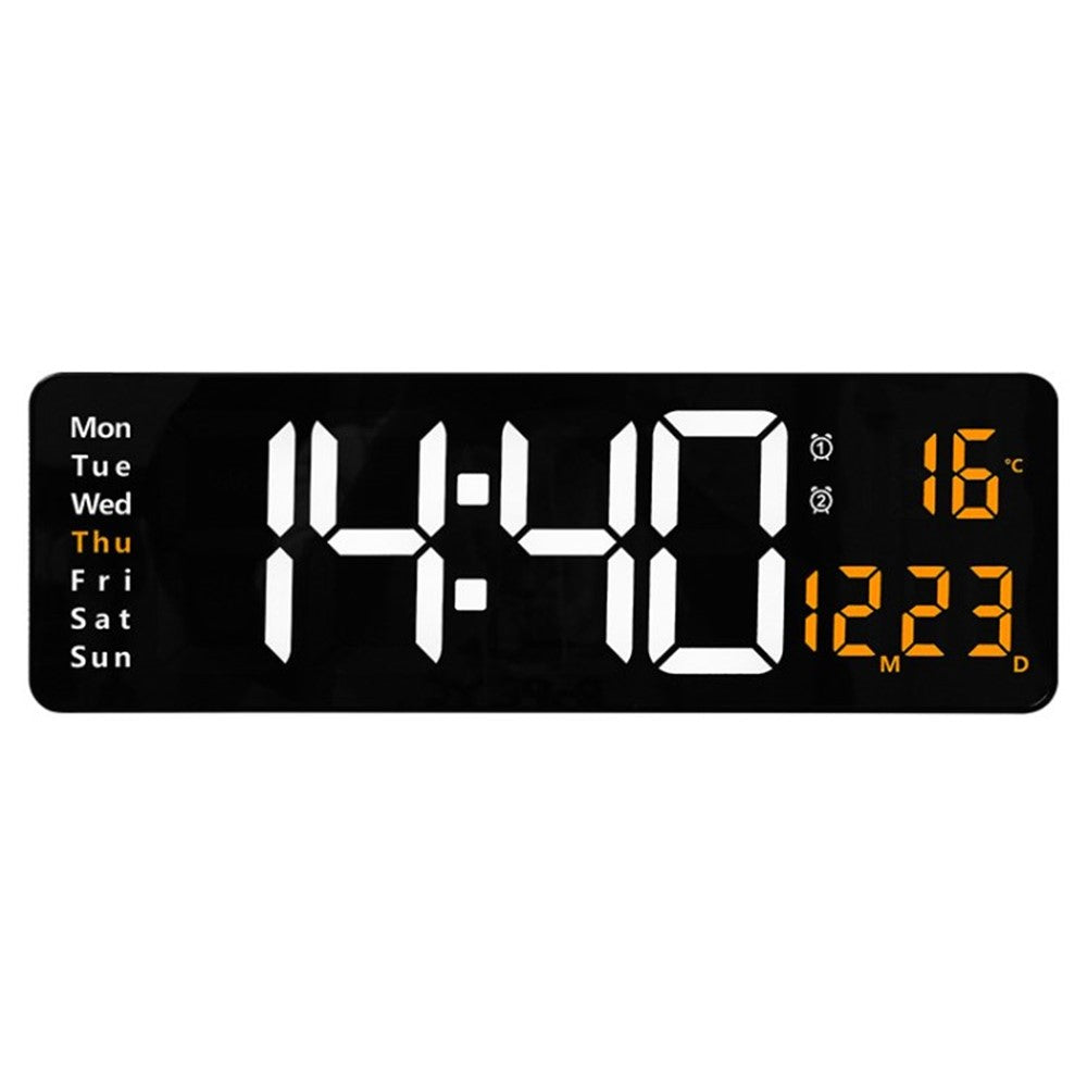 16inch Large Digital Display Wall Clock Remote Control LED Electronic Clocks with Alarms, Countdown Timer & Temp