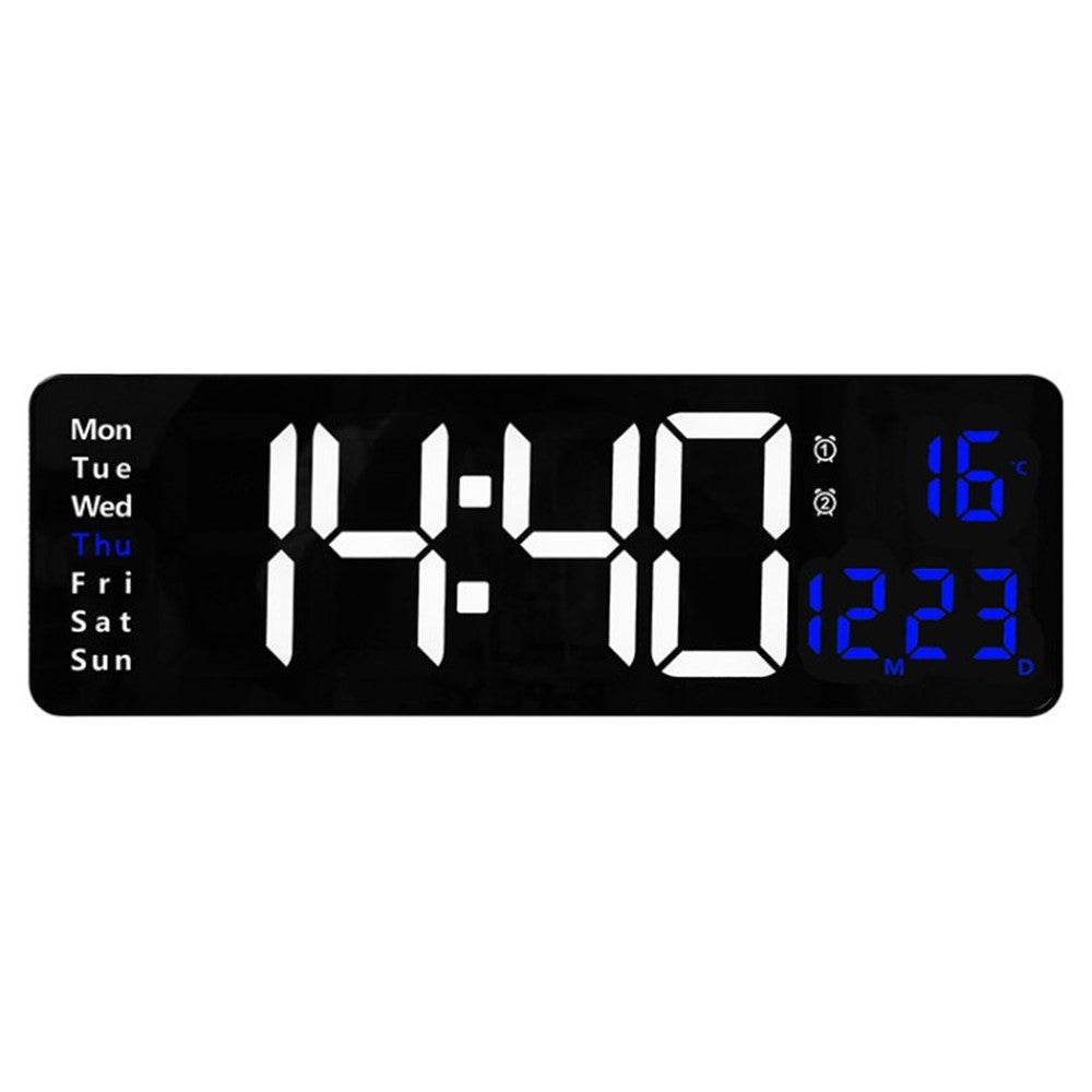 16inch Large Digital Display Wall Clock Remote Control LED Electronic Clocks with Alarms, Countdown Timer & Temp