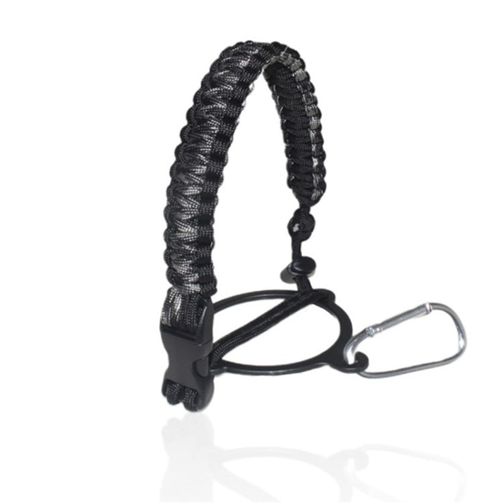 Paracord Handle Strap Paracord Carrier Survival Strap Cord with Carabiner for 12-64oz Wide Mouth Water Bottles (Water Bottle Not Included)