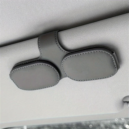 Car Sunglasses Holder Vehicle Visor Clip Magnetic PU Leather Sun Glasses Eyeglass Hanger