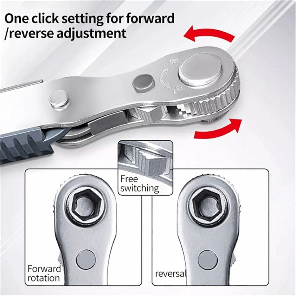 Chrome Vanadium Steel Magnetic Two-Way Ratchet Screwdriver Repair Tool with 4 Bits