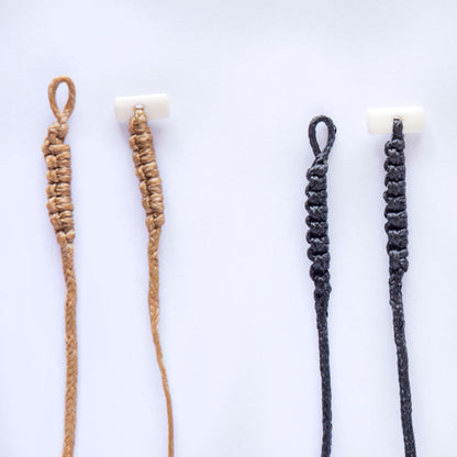 Braid Cords with Bone Toggles -C2 Black / Thick (1.8mm)