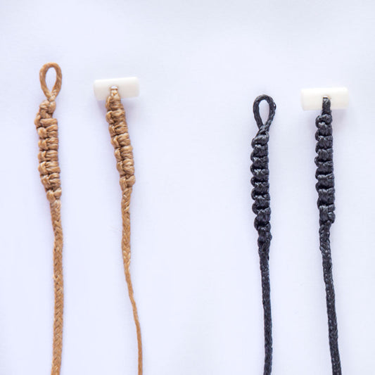 Braid Cords with Bone Toggles -C2 Natural/Tan / Thick (1.8mm)