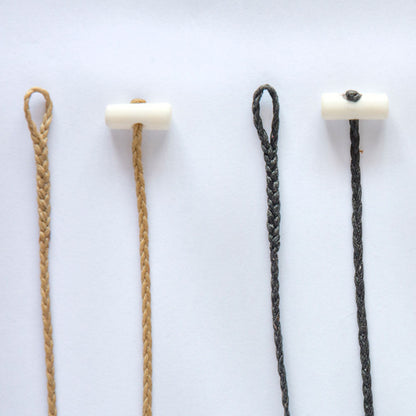 Plaited Cords with Bone Toggles - C4 Black