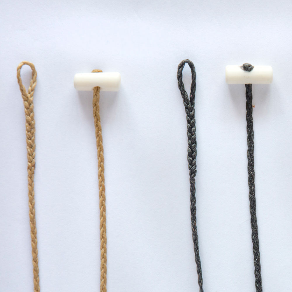 Plaited Cords with Bone Toggles - C4 Natural/Tan
