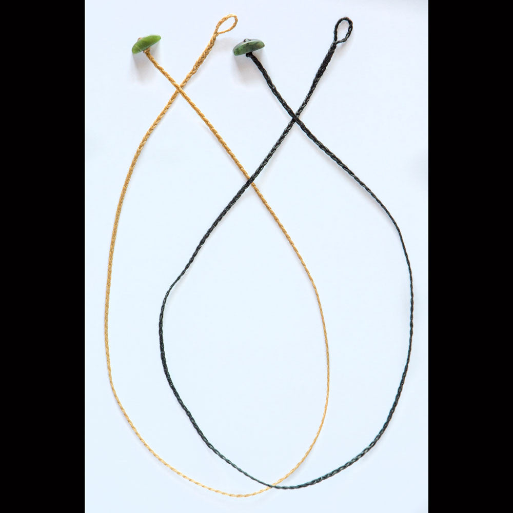 Plaited Cords with Jade Toggles -C5 Black