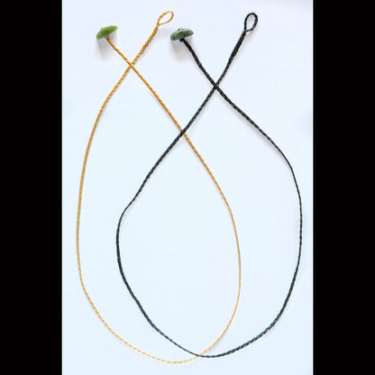 Plaited Cords with Jade Toggles -C5 Black
