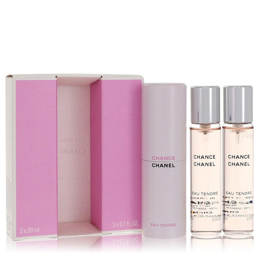Chance Eau Tendre Mini Eau De Toilette Spray + 2 Refills by Chanel 3  x 21 ml
