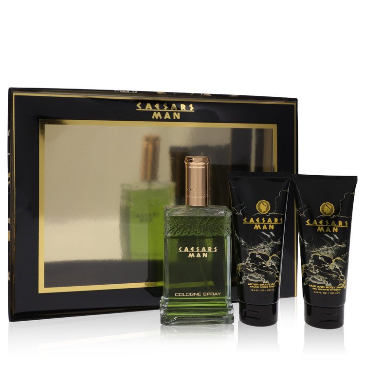 Caesars Gift Set - 4 oz Cologne Spray + 3.3 oz Shower Gel + 3.3 oz After Shave Balm by Caesars --