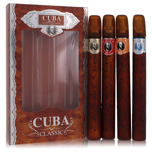 Cuba Orange Gift Set - Cuba Variety Set includes All Four 1.15 oz Sprays, Cuba Red, Cuba Blue, Cuba Gold and Cub by Fragluxe --