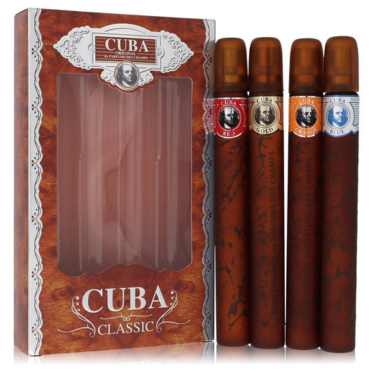 Cuba Red Gift Set - Cuba Variety Set includes All Four 1.15 oz Sprays, Cuba Red, Cuba Blue, Cuba Gold and Cub by Fragluxe --