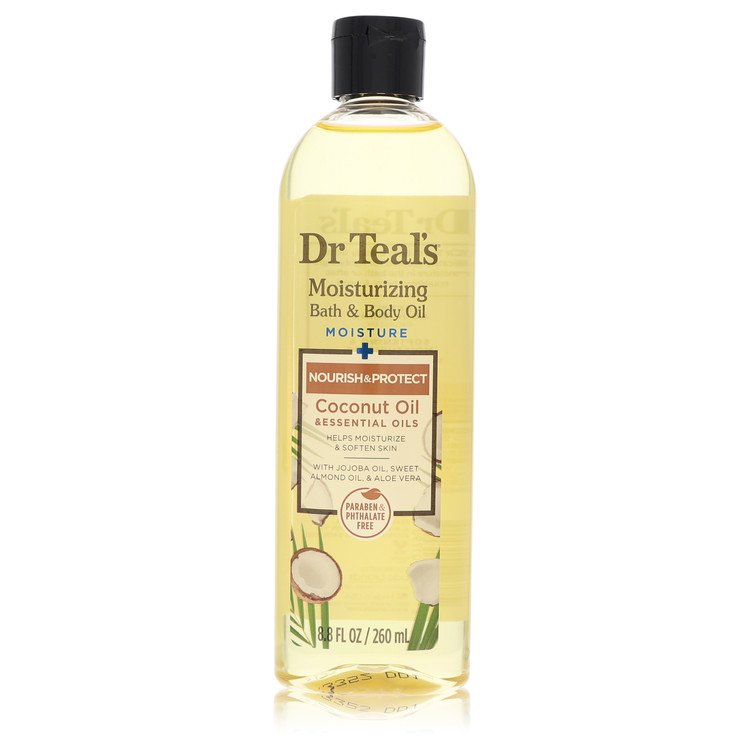 Dr Teals Moisturizing Bath & Body Oil Nourishing Coconut Oil with Essensial Oils, Jojoba Oil, Sweet Almond Oil and Cocoa Butter by Dr Teals 260 ml