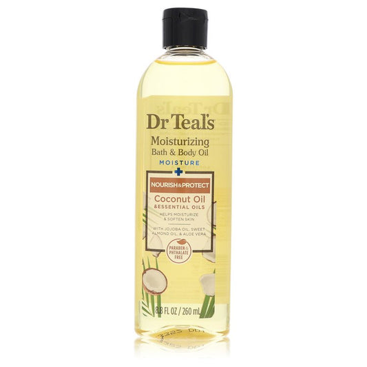 Dr Teals Moisturizing Bath & Body Oil Nourishing Coconut Oil with Essensial Oils, Jojoba Oil, Sweet Almond Oil and Cocoa Butter by Dr Teals 260 ml