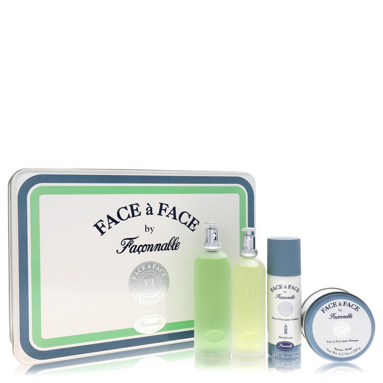 Face A Face Gift Set - 5 oz Eau De Toilette Spray + 5 oz Deodorant Spray + 3.3 oz After Shave + 5 oz Soap by Faconnable --