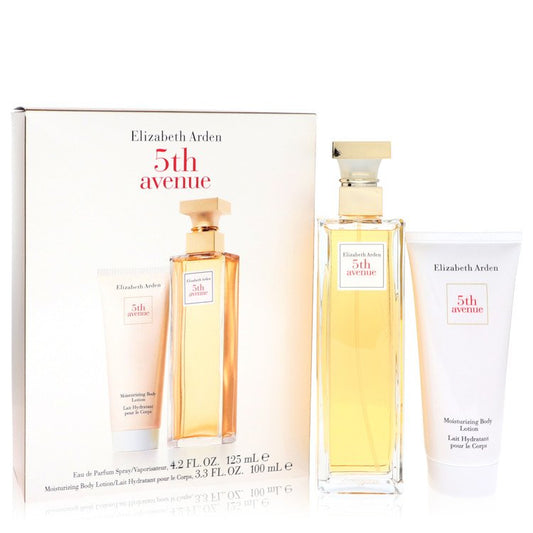 5th Avenue Gift Set - 4.2 oz Eau De Parfum Spray + 3.3 oz Body Lotion by Elizabeth Arden --