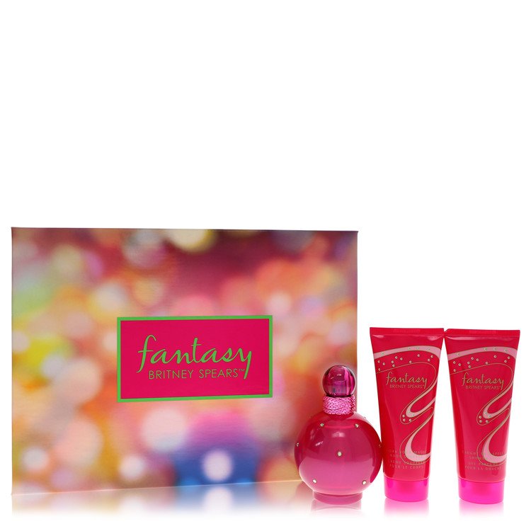 Fantasy Gift Set - 3.3 oz Eau De Parfum Spray + 3.3 oz Body Souffle + 3.3 oz Shower Gel by Britney Spears --