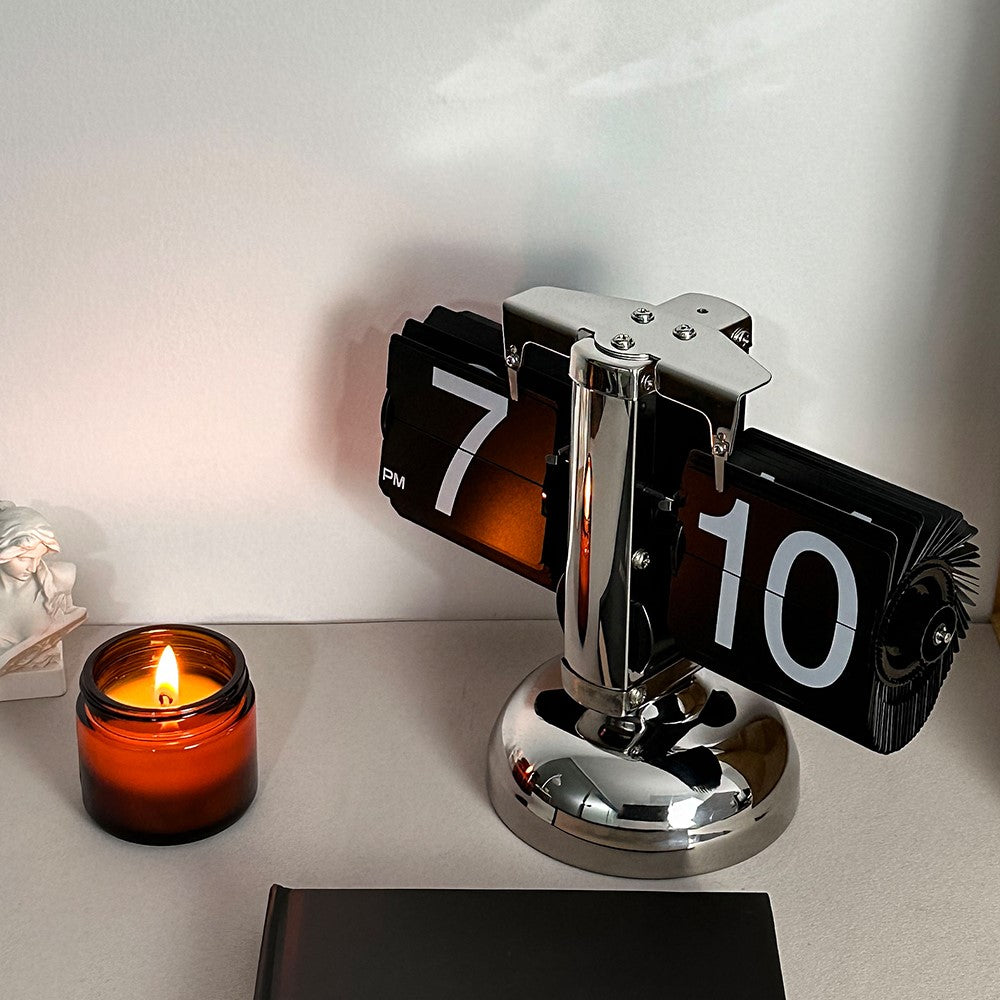 Balance Shaped Auto Flip Clock Home Office School Desktop Decorative Clock