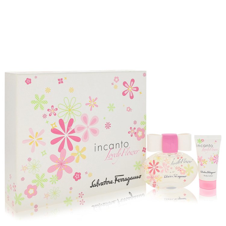 Incanto Lovely Flower Gift Set - 1.7 oz Eau De Toilette Spray + 1 oz Body Lotion by Salvatore Ferragamo --