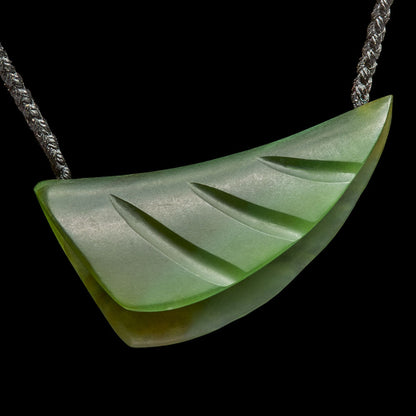 Translucent Jade Leaf by Madelyne Gourdin Pendant
