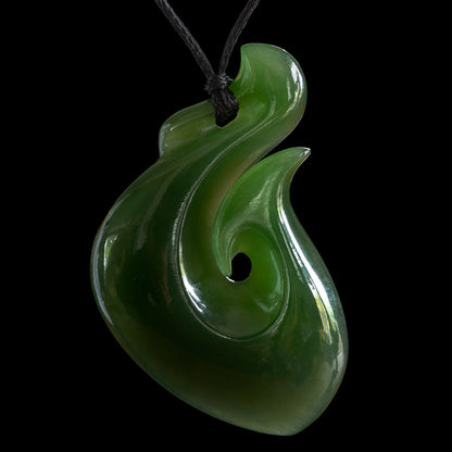 Small Jade Hei Matau Pendant, handcrafted by Luke Gardiner