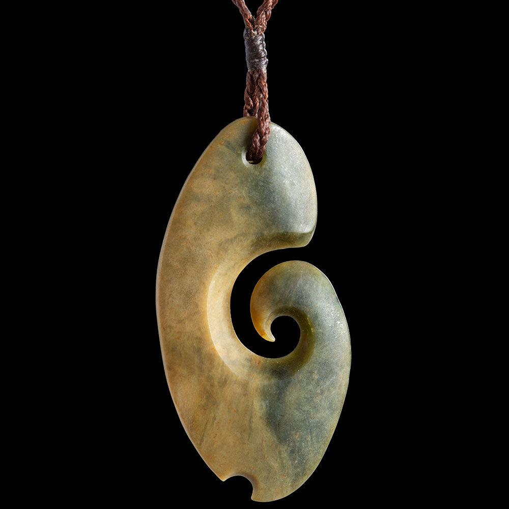 Large Flower Jade Matau by Nick Balme Pendant