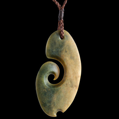 Large Flower Jade Matau by Nick Balme Pendant