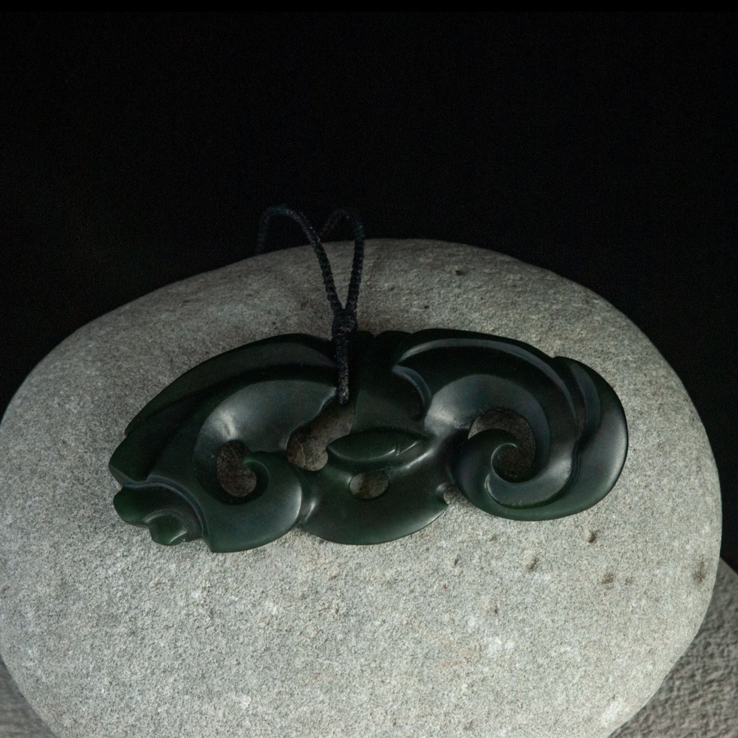 Large Freeform Jade Koru Flow by Nick Balme Pendant