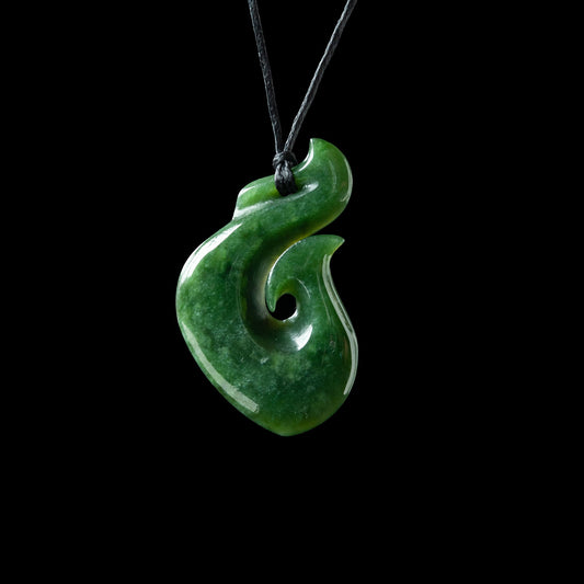Pounamu Matau Hook, hand-crafted Jade pendant by Luke Gardiner