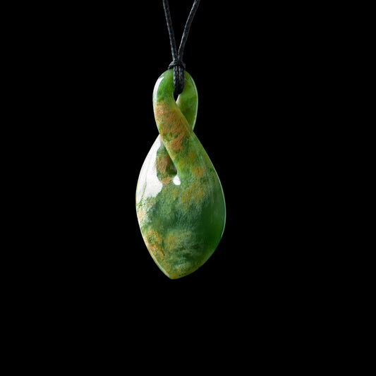Medium Flower Jade Twist, hand-crafted by Luke Gardiner Pendant