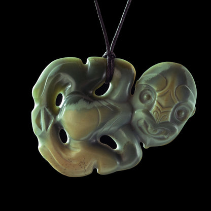 Large Multi coloured Inganga Tiki by Al Brown Pendant