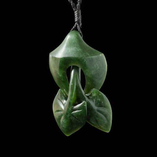 Sculpted Leaf form in Marsden Jade by Madelyne Gourdin Pendant