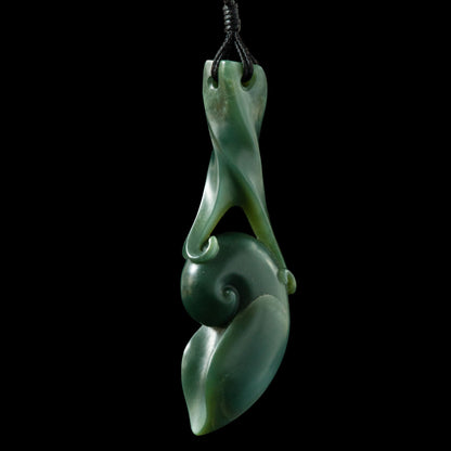 Sculpted Nautilus Shell piece in Inanga jade by Madelyne Gourdin Pendant