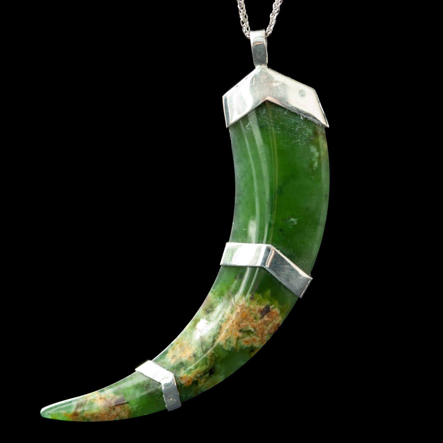 Flower Jade Huia Beak by Alex Sands Pendant