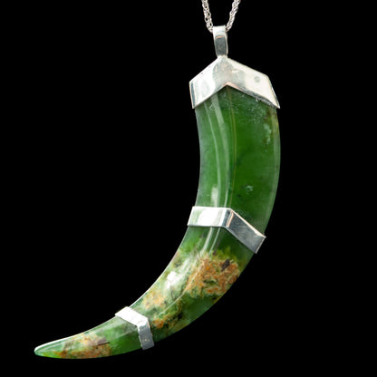 Flower Jade Huia Beak by Alex Sands Pendant
