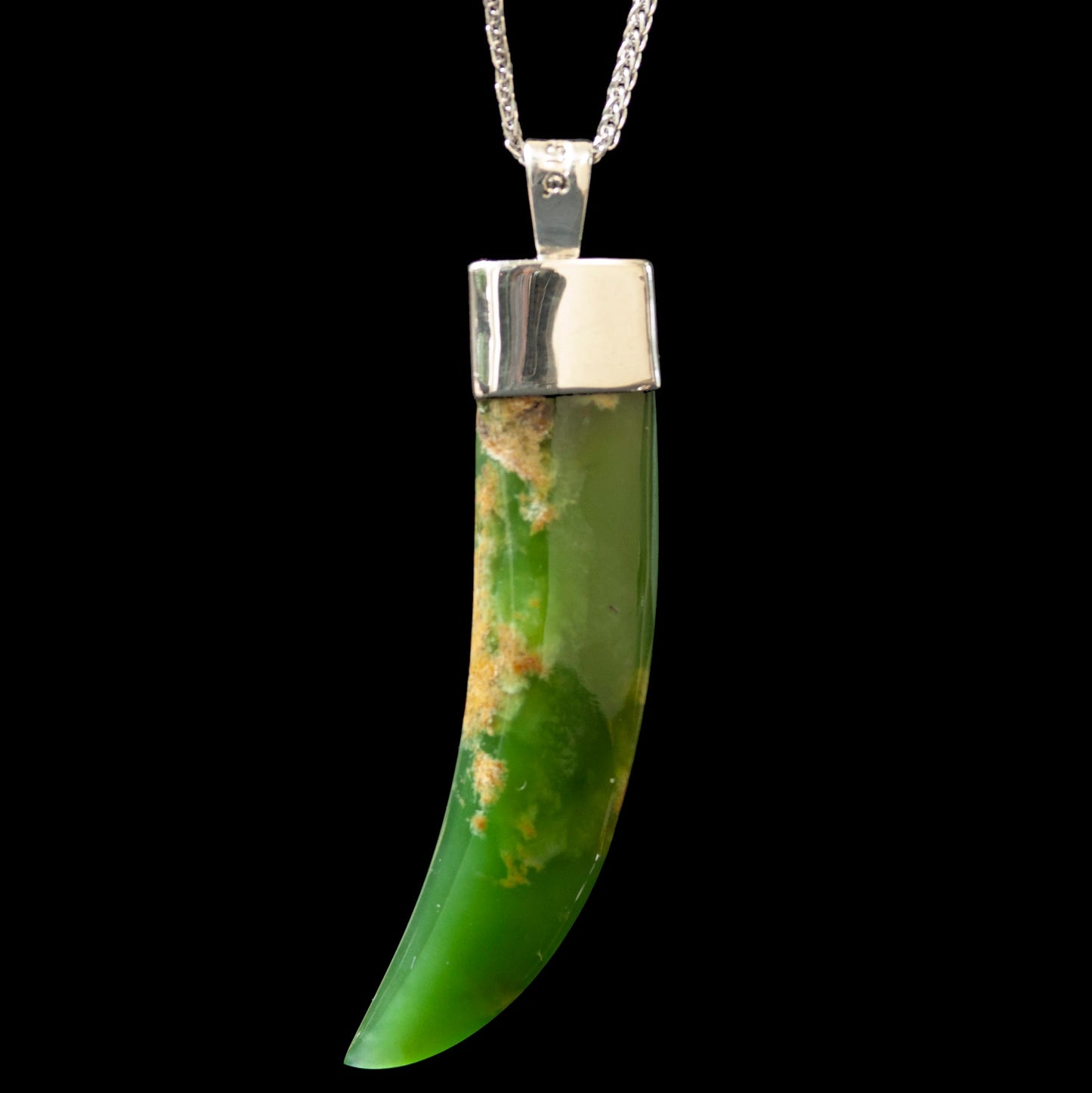 Flower Jade Huia beak Form by Alex Sands Pendant