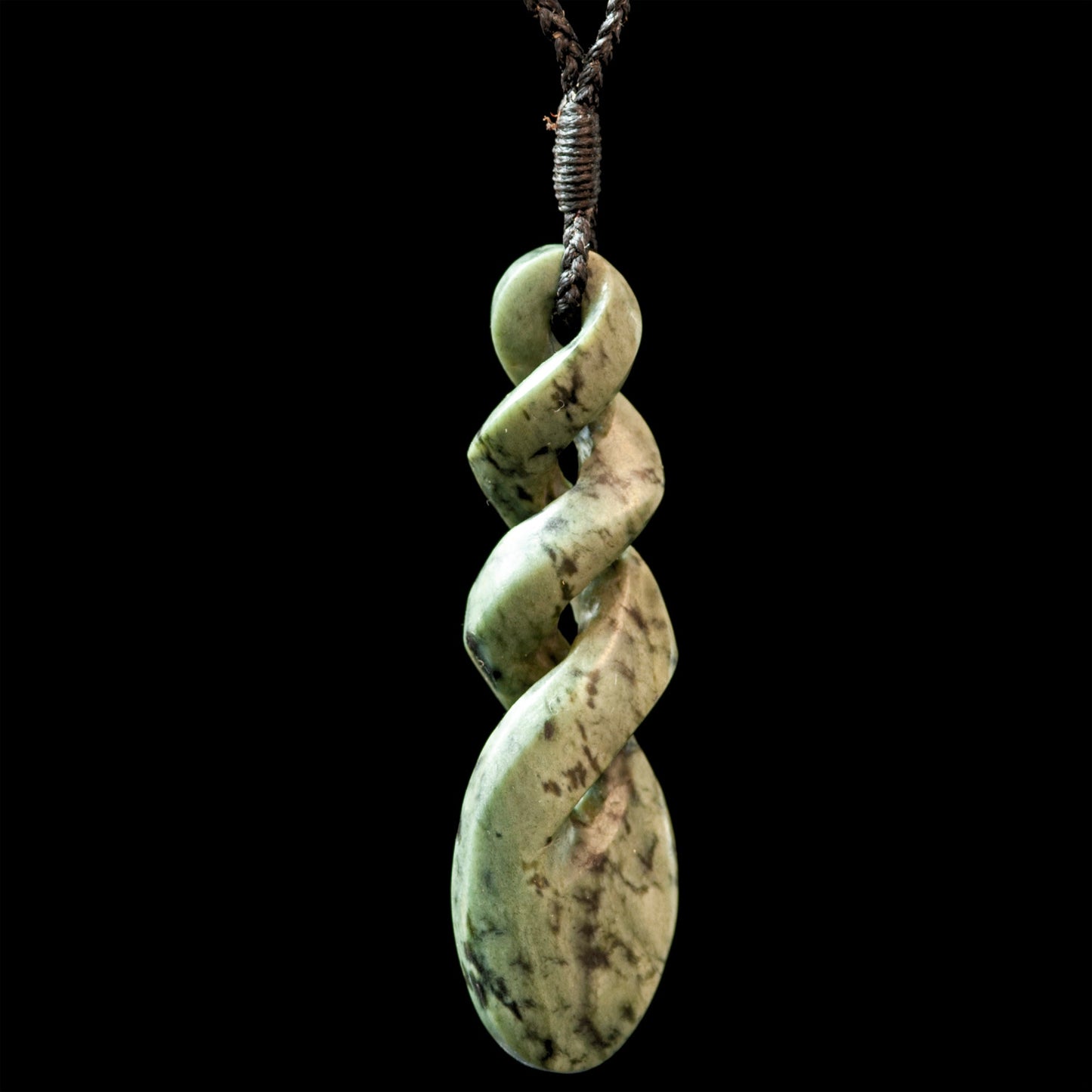 large Speckled Jade Triple Twist by Alex Sands Pendant