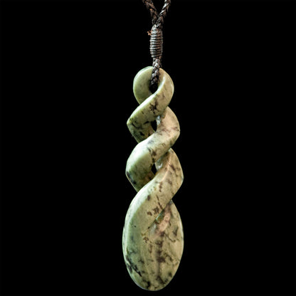 large Speckled Jade Triple Twist by Alex Sands Pendant