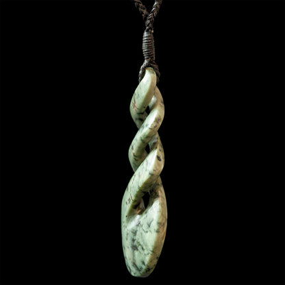 large Speckled Jade Triple Twist by Alex Sands Pendant