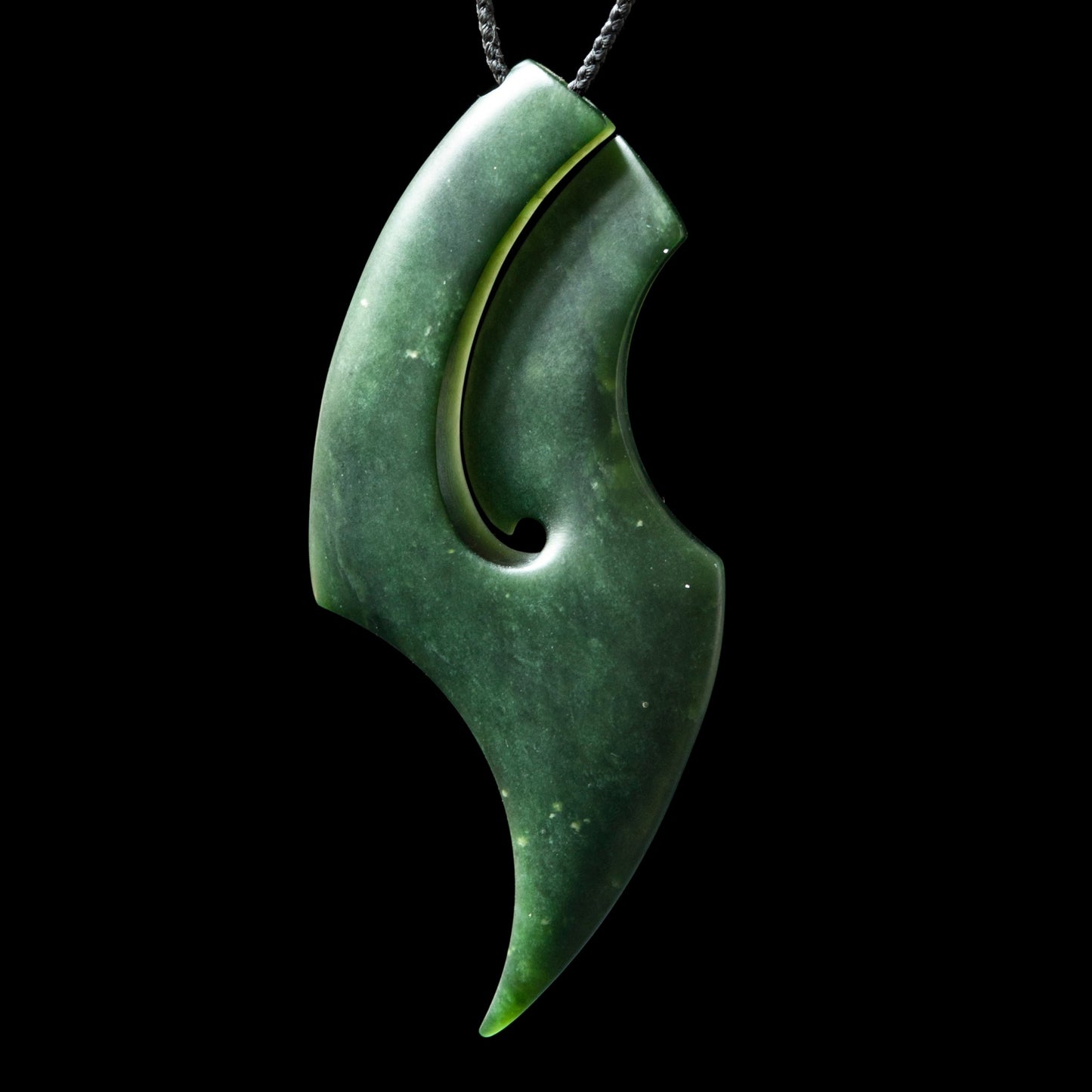 Large Dark Rimu Jade Tooth form by Madelyne Gourdin Pendant