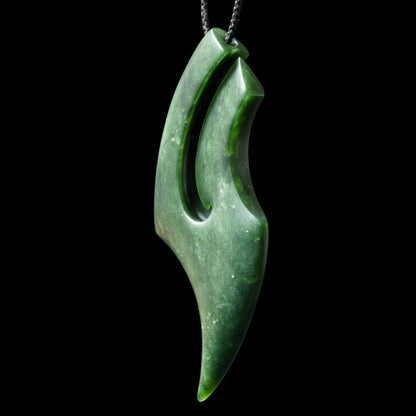Large Dark Rimu Jade Tooth form by Madelyne Gourdin Pendant