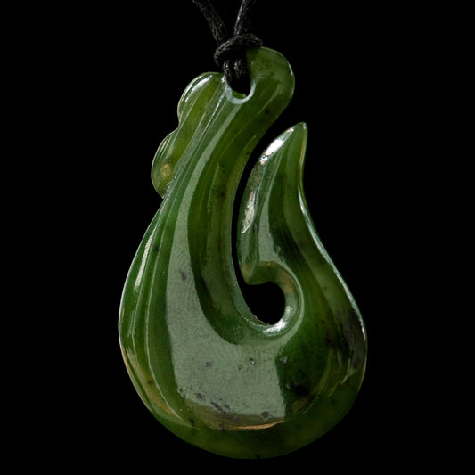 small Hei Matau Jade Pendant handcrafted NZ Pounamu