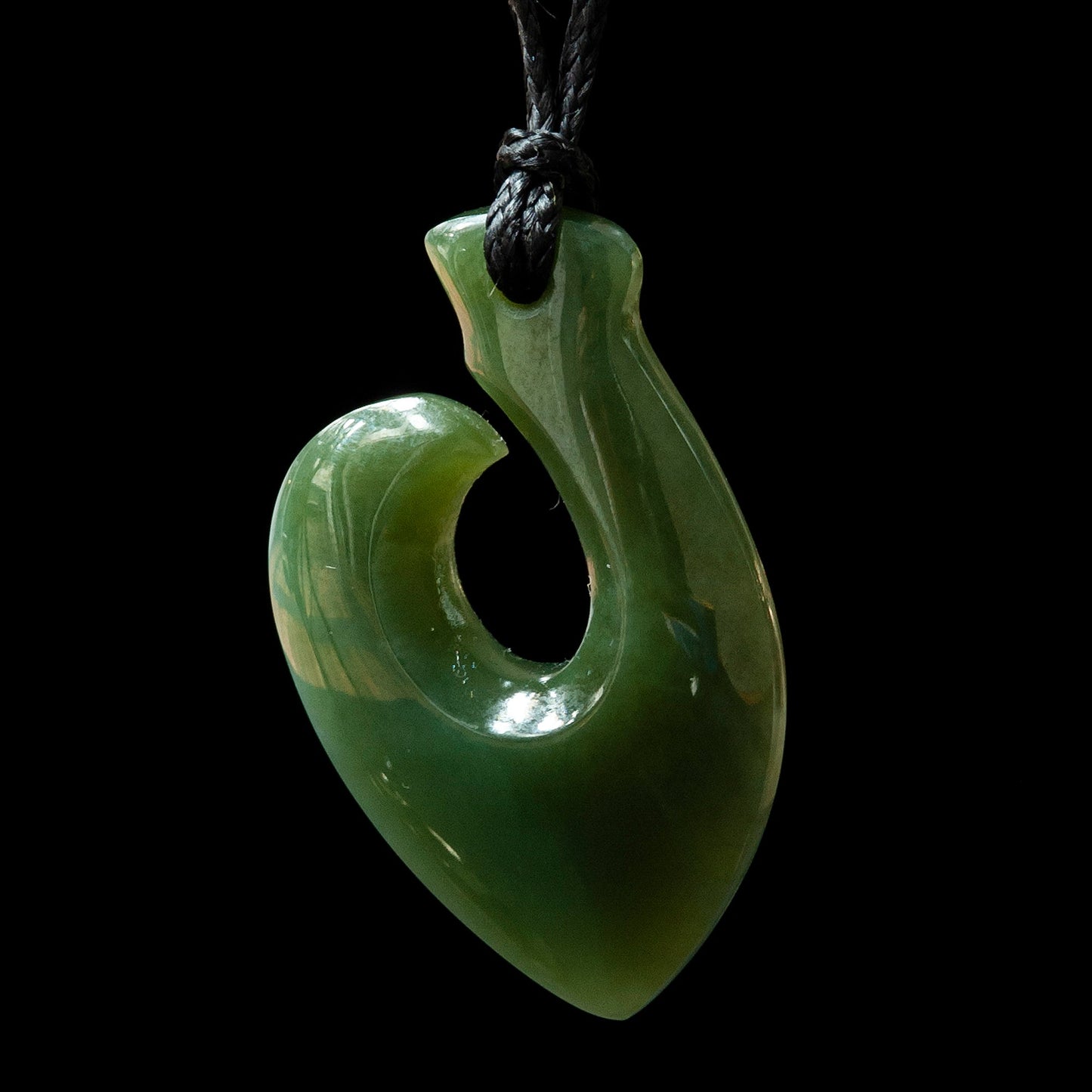 tiny Hei Matau - Hook, handcrafted jade pendant