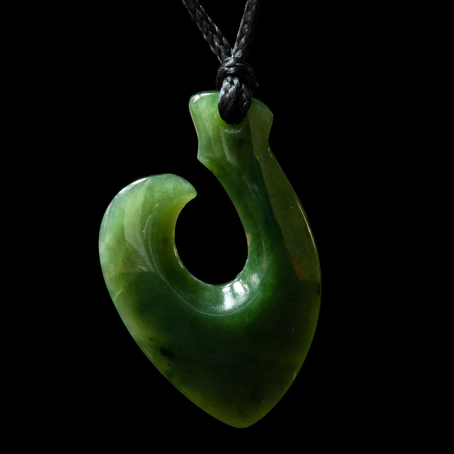 tiny Hei Matau - Hook, handcrafted jade pendant