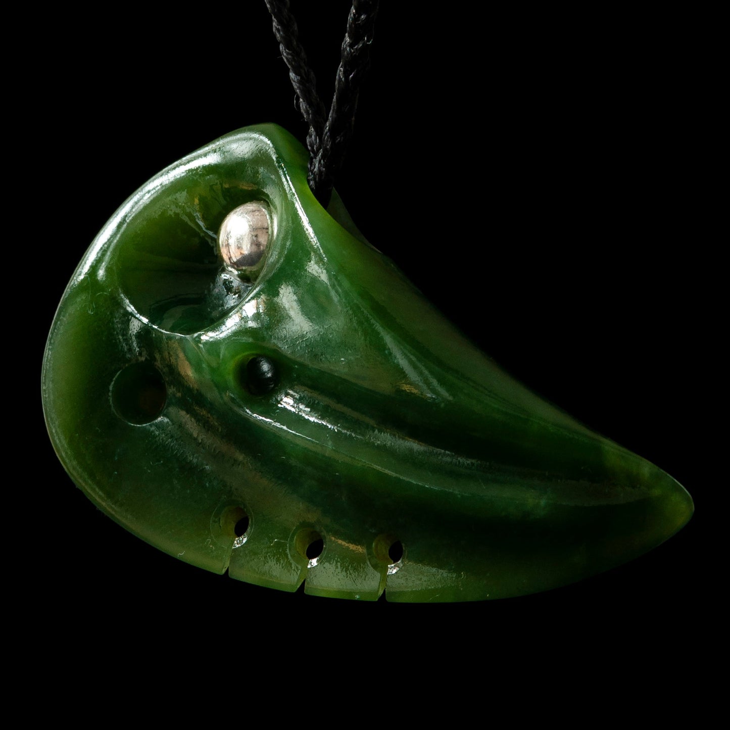 Freeform Huia pendant with silver Toggle by Nick Balme