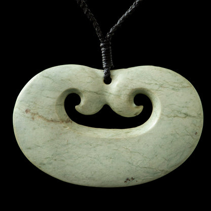 Inanga Pounamu Double Koru by Alex Sands Pendant